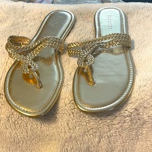 Gold Thong Sandals by Talbots size 11